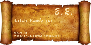 Baluh Romána névjegykártya